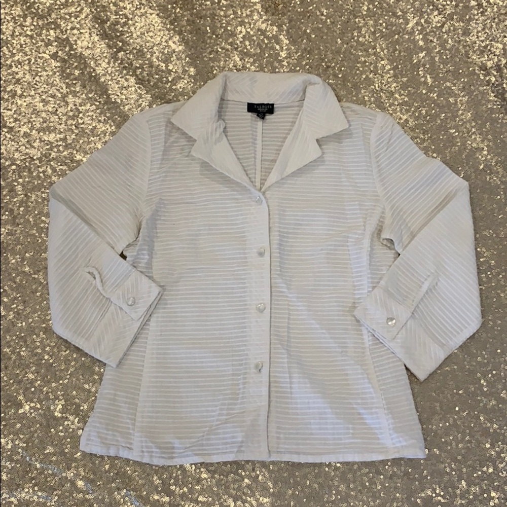 Talbots Button Down White Blouse Shirt